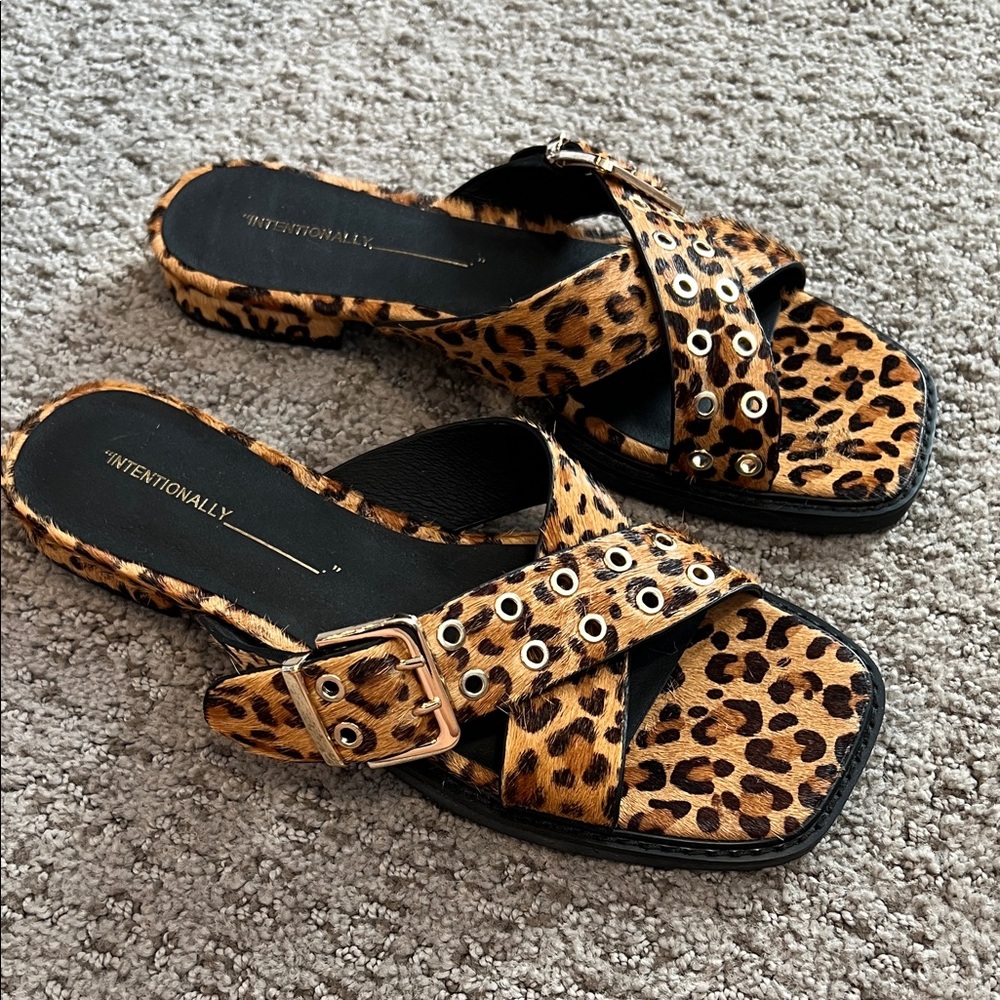 INTENTIONALLY BLANK Leopard Print Sandals